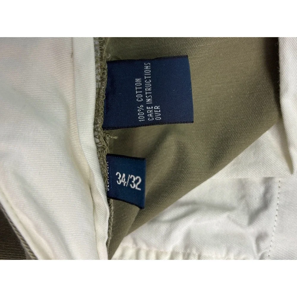 Polo Ralph Lauren 34x32 Olive Green Prospect Pants Chino Flat Front Cotton